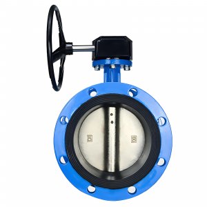 法蘭式蝸輪蝸桿蝶閥DN40，1.6Mpa（橡膠密封